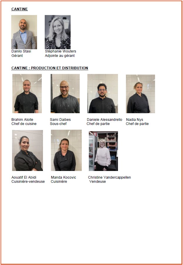 Organigramme cantine
